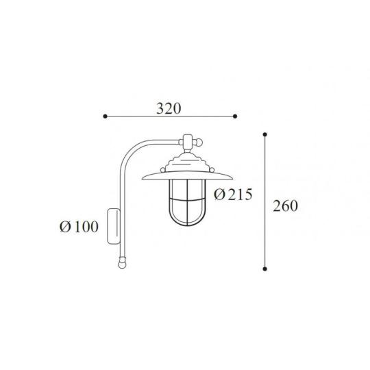rusztikus kulteri lampa hazfalra patinazott rez igenyes mediterran vilagitas vizallo ip vedett 163.o.ar falikar fali lampa kerti jarda homlokzat lameridiana lampak meretek.jpg